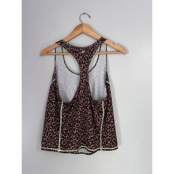 Fabletics Cheetah Print Racerback Tank Top Size M Workout Gym Fitness Activewear - Picture 2 of 4